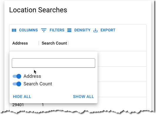 Setting report columns.